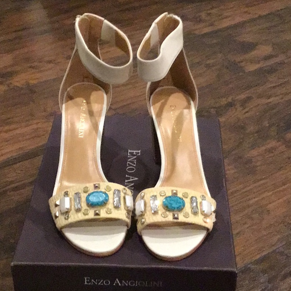 Enzo Angiolini chunky egavenia sandals with jewel accents